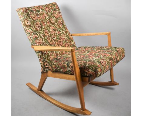 A Vintage Tapestry Upholstered Rocking Chair 