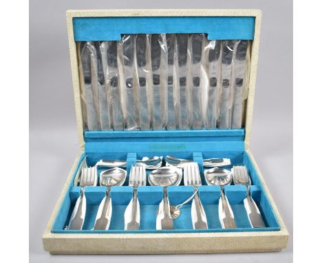 A Vintage Cased Stainless Steel Canteen by Viners of Sheffield 