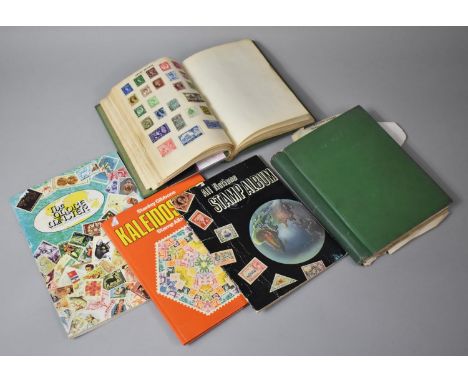 A Collection of Five Vintage Stamp Albums Containing British and Foreign Stamps 