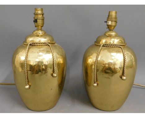 A pair of brass Endon light fittings, 12.25in high 