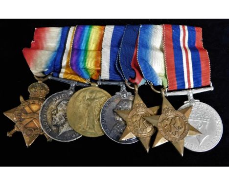 A seven medal set from WW1 &amp; WW2 awarded to K.6157 E. Benney L. Sto including Long Service, HMS Emperor of India