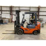 Toyota 6,000-LB. Capacity Forklift, Model 7FGCU30, S/N 65864, LPG, Solid Tires, 3-Stage Mast w/ 187"
