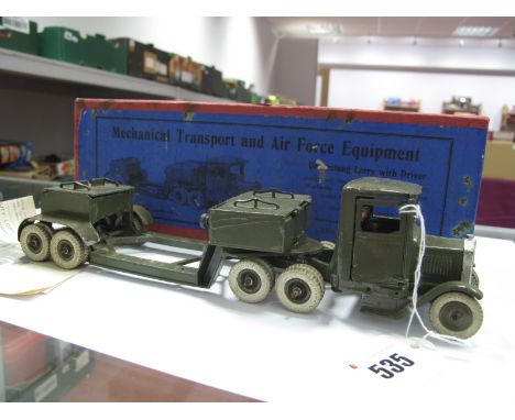 Pre-War Britains No. 1641 - 'Underslung Lorry with Driver', khaki with white tyres, overall all very god, boxed, some straini