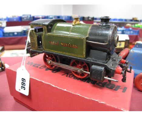 Hornby 'O' Gauge/7mm EM320 0-4-0 Tank Locomotive, 20 volt motor, Great Western green, R/No. 6600, overall fair condition, wit