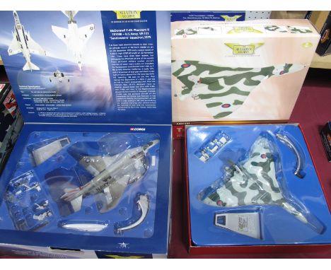 Two Corgi Aviation Archive Diecast Model Military Aircraft, comprising of #AA31203 H.S Vulcan K.2 Tanker, No 50 Squadron, RAF
