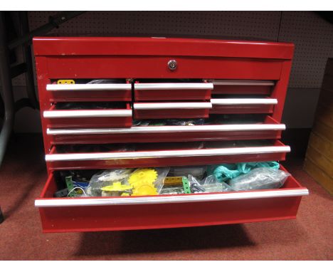 A Quantity of Meccano, with interesting re-conditioned components noted, including pulleys, gears, wheels, tyres, tools. All 