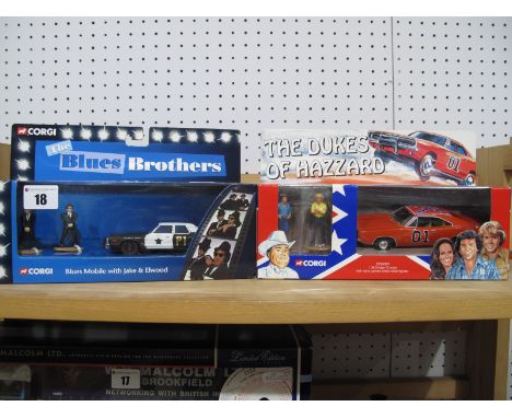 Two Corgi TV  and Film Themed Diecast Model Vehicles, comprising of #CC06001 The Blues Brothers Blues Mobile with Jake and El