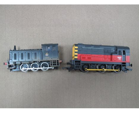 Two "OO" Gauge/4mm 0-6-0 "Shunters" Hornby Class 08 Diesel Ref R2669,  Virgin red/black R/no 08513, plus Bachmann class 04 di