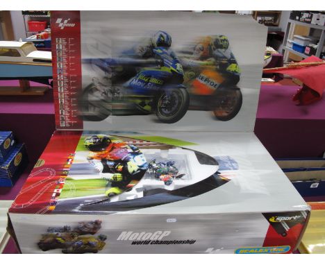 A Scalextric Sport 1:18th Scale Moto GP World Championship Gibernau Valentino Rossi Set 'Moto GP 3', including two motorbikes