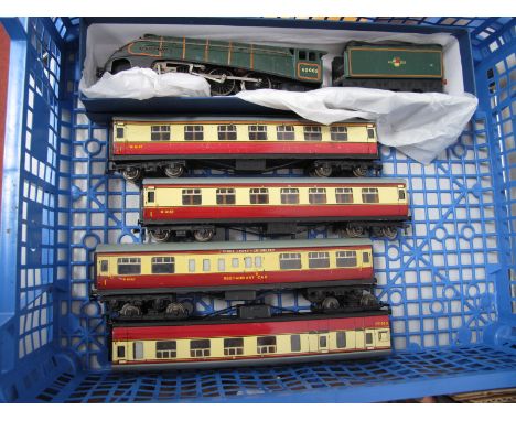 Hornby Dublo  Class A4 Three Rail 4-6-2 Steam Locomotive and Six Wheel Tender, B.R green, renamed "Andrew K McCosh with R/No.