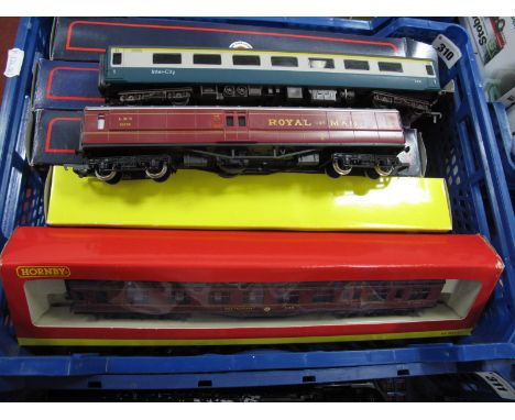 Eight 'OO' Gauge/4mm Eight Wheel Coaches, by Hornby, Bachmann and Airfix, Bachmann Ref. No.'s 34-425, 34-606, 34-351, boxed, 