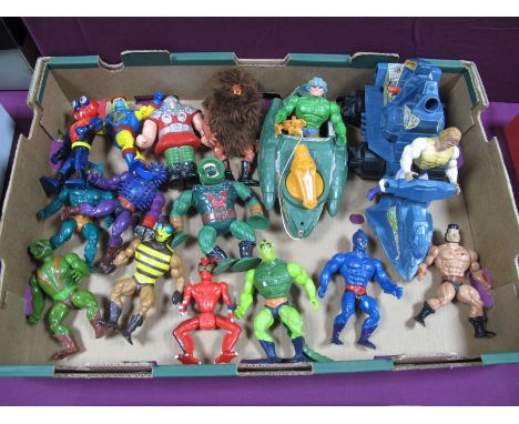Fifteen Plastic Model He-Man Masters of The Universe Figures, circa 1980's by Mattel, including He-Man, Prince Adam, Ram Man,