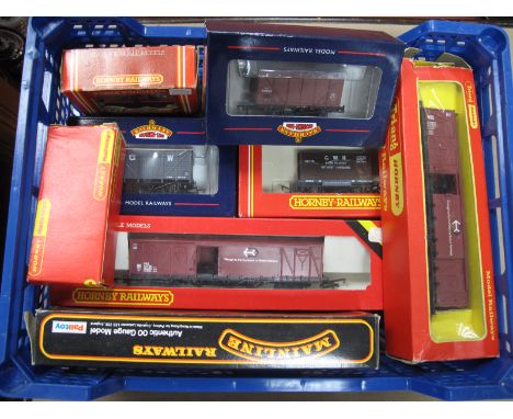Eight 'OO' Gauge/4mm Boxed Items, of Rolling Stock, Box Vans, Well Wagon, Tanker, etc, by Hornby, Bachmann and Mainline, Tri-