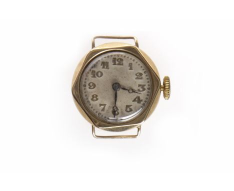 LADY'S MID TWENTIETH CENTURY NINE CARAT GOLD MANUAL WIND WRIST WATCHunsinged 15 jewel movement, the round white dial with app