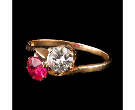 Diamond is circa 0.40 carat ring size 17.