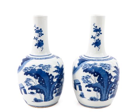 Decorated with Chinese figures in garden, Kangxi mark, 27 cm. tall. 