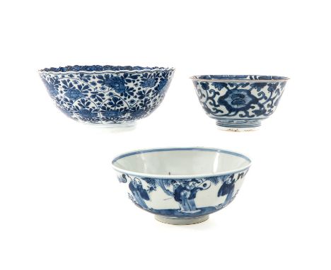 In a variety of decors, including Kangxi Period, largest bowl is 21 cm. in diameter, in diverse conditions.