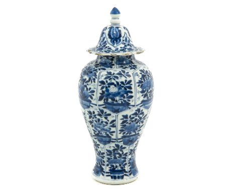 Floral decor, Kangxi Mark and Period, 29 cm. tall, chip and hairline.