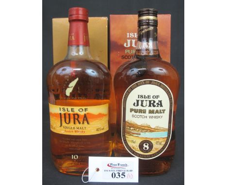 Isle of Jura Pure Malt Scotch Whisky, guaranteed 8 years old, 75cl., 40% vol. in original cardboard box, together with Isle o