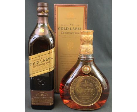 Johnnie Walker Gold Label 'The Centenary Blend' Mature Scotch Whisky, 18 year old, 40% vol. 70cl., in original box, together 