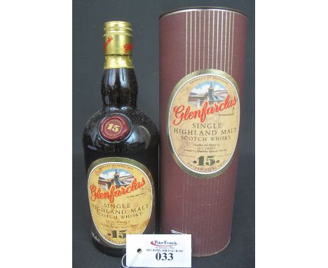 Glenfarclas Single Highland Malt Scotch Whisky, 15 years old, 700ml, 46% vol., in original cylindrical cardboard box.
(B.P. 2