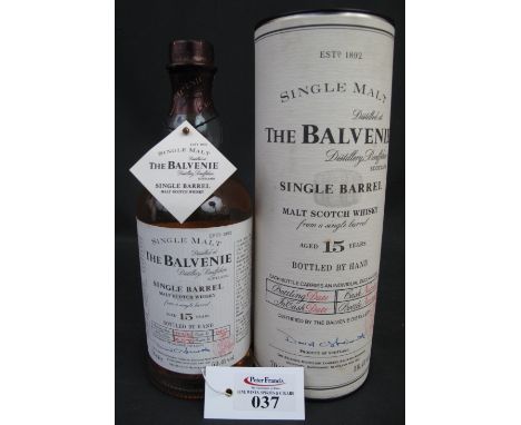 Balvenie 1978 Single Barrel Malt Scotch Whisky, aged 15 years, bottling date: 1995, meaning the liquid is actually over 16 ye