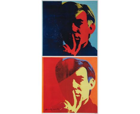 Andy Warhol (1928-1987), Double Self Portrait, 1978  off set a colori, cm. 100x51, firmato in basso a sinistra Pubblicato in 