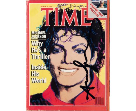 Andy Warhol (1928-1987), Michael Jackson, 1984  rivista “Time”, cm.20.5x27.5 firmata a destra 