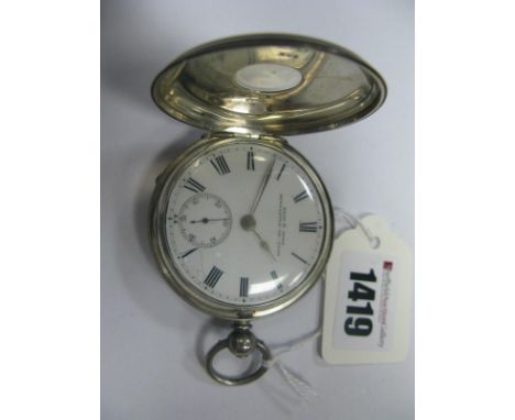 Reid &amp; Sons Newcastle on Tyne; A Hallmarked Silver Cased Half Hunter Pocketwatch, the signed dial with Roman numerals and