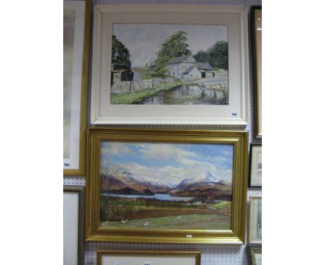 R Thomson, Loch Lomond from Gartocharn, oil on board signed lower left 38.5 x 59cm. J.C Grady, 'Tissington' , oil on board de