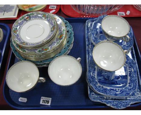 Adderleys China Part-Tea Service, Copeland Spode blue and white side plates, Copeland Spade' Italian' blue and white tray, ri