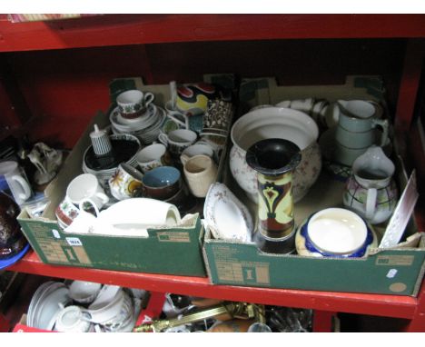 Broadhurst 'Romany', Kathy Winkle 'Calypso' and other mid XX Century table pottery, Bretby vase (damaged), Indian Tree ware, 