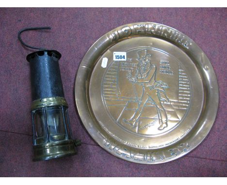 Miner's Lamp, '2336' and '2412' to interior; Johnnie Walker copper tray