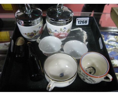 Fieldings "Flip Your Ashes on Old Nasty The Violation of Poland" "Miniature Chamber Pot, Royal Worcester Egg Coddlers etc.