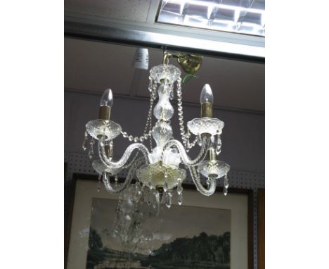 Glass Branch Chandelier with Drip Cups, to Twist supports and lustre drops. 