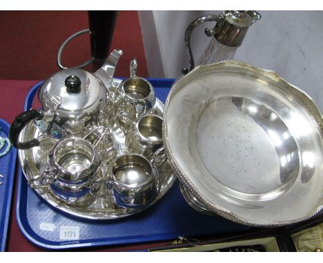 Walker &amp; Hall Tea Service, comport, claret jug etc:- One Tray