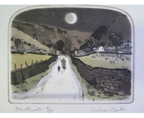 Graham Clarke, 'Stonethwaite' 41/150 and Seatoller 41/150, 32 x 22, three cards from Graham Clarke and leaflet