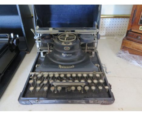 Hammond Multiplex Typewriter in case