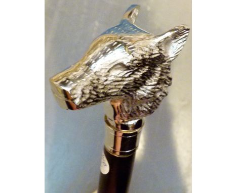 WALKING STICK. Wolf head walking stick