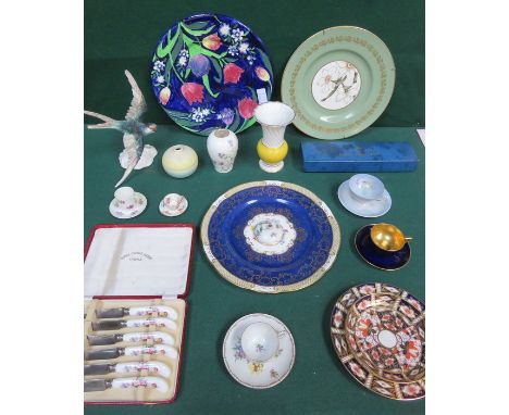 SUNDRY LOT OF CERAMICS INCLUDING ROYAL CROWN DERBY, ROSENTHAL, SPODE, ETC, PLUS TWO PART COFFEE SETS 