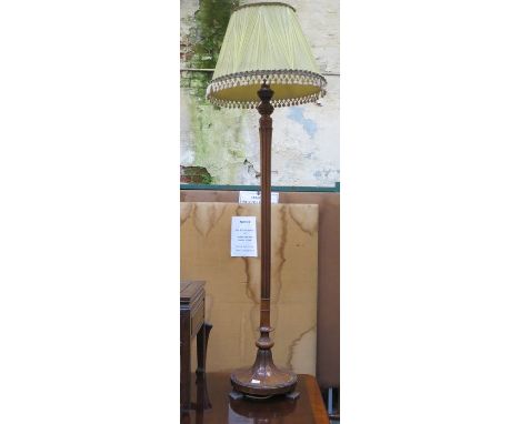 MAHOGANY STANDARD LAMP WITH SHADE 