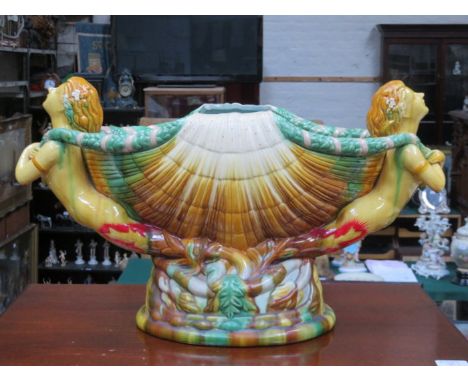 MAJOLICA STYLE CERAMIC TABLE CENTRE PIECE 