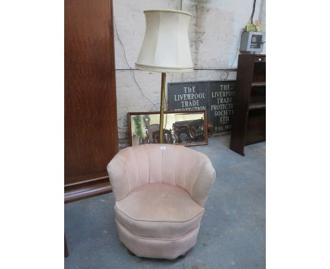 ART DECO TUB CHAIR PLUS STANDARD LAMP 