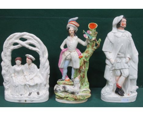 THREE LARGE STAFFORDSHIRE CERAMIC FIGURES 