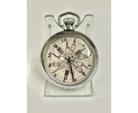 Vintage gaming pocket watch Working but no guarantees . Hour hand spins landing randomly on a different marker each time 