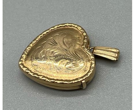 A Vintage 9K Yellow Gold Locket Pendant. 2cm. 2.65g. 