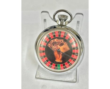 Vintage gaming pocket watch Working but no guarantees . Hour hand spins landing randomly on a different marker each time 