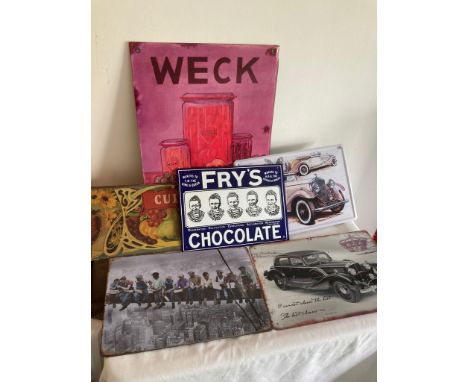 Selection of VINTAGE METAL SIGNS. 