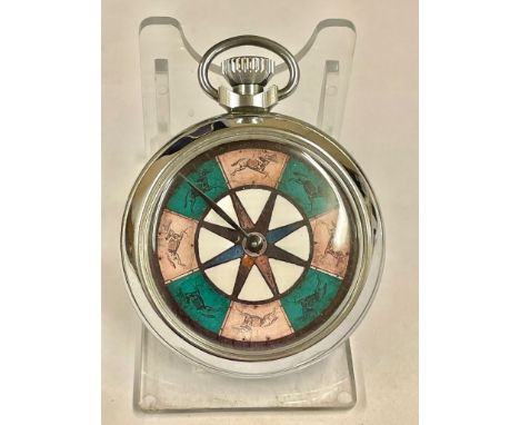 Vintage gaming pocket watch Working but no guarantees . Hour hand spins landing randomly on a different marker each time 