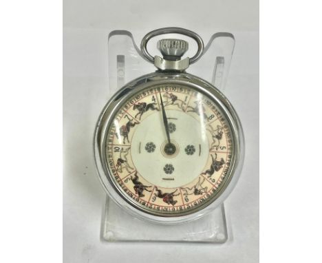 Vintage gaming pocket watch Working but no guarantees . Hour hand spins landing randomly on a different marker each time 